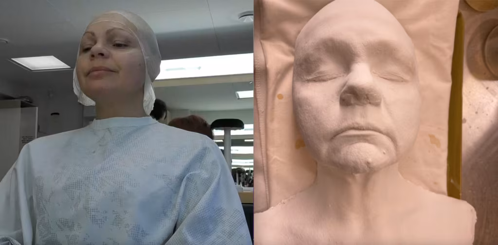 VIDEO. Ugala lavastuses &bdquo;Piruka magus p&otilde;hi&rdquo; proua Mulletit kehastavale Jaana Kenale n&auml;olisandi valmistamine