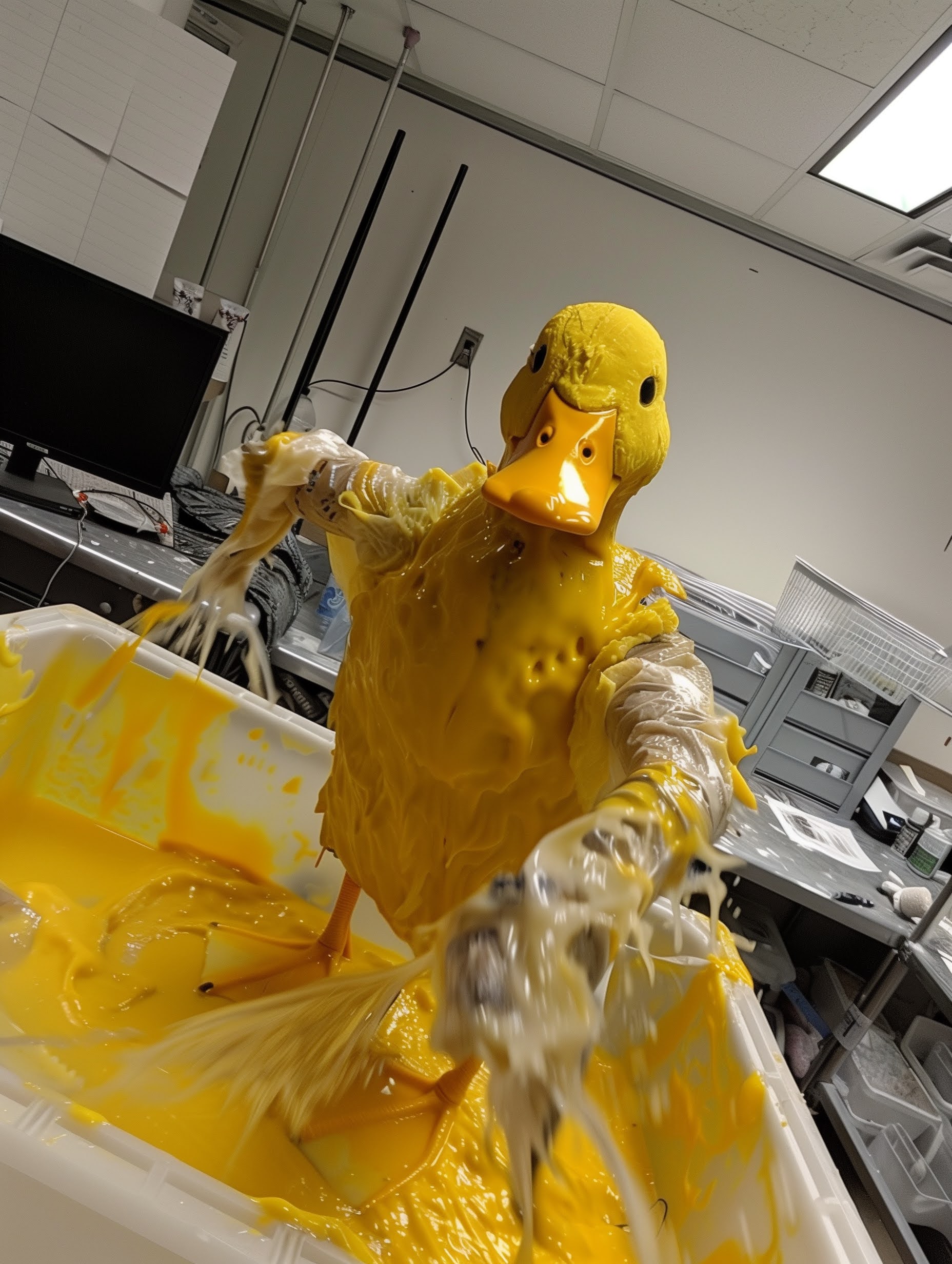Emervark The Duck Man Made Of Yellow Slime In An Art Class Usin 78cc188e 2626 4b57 Ac7e A10195f31fcc