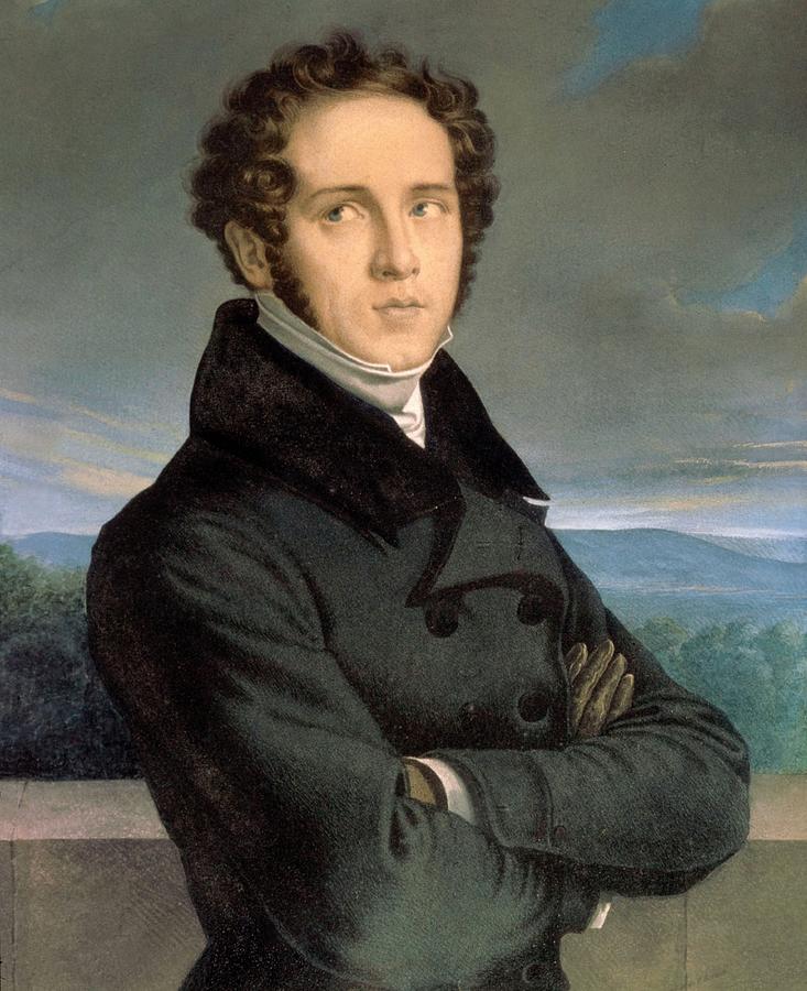 Portrait Of Italian Opera Composer Vincenzo Bellini 1801 1835 Litograph Xix Century Jean Francois Millet 1814 1875